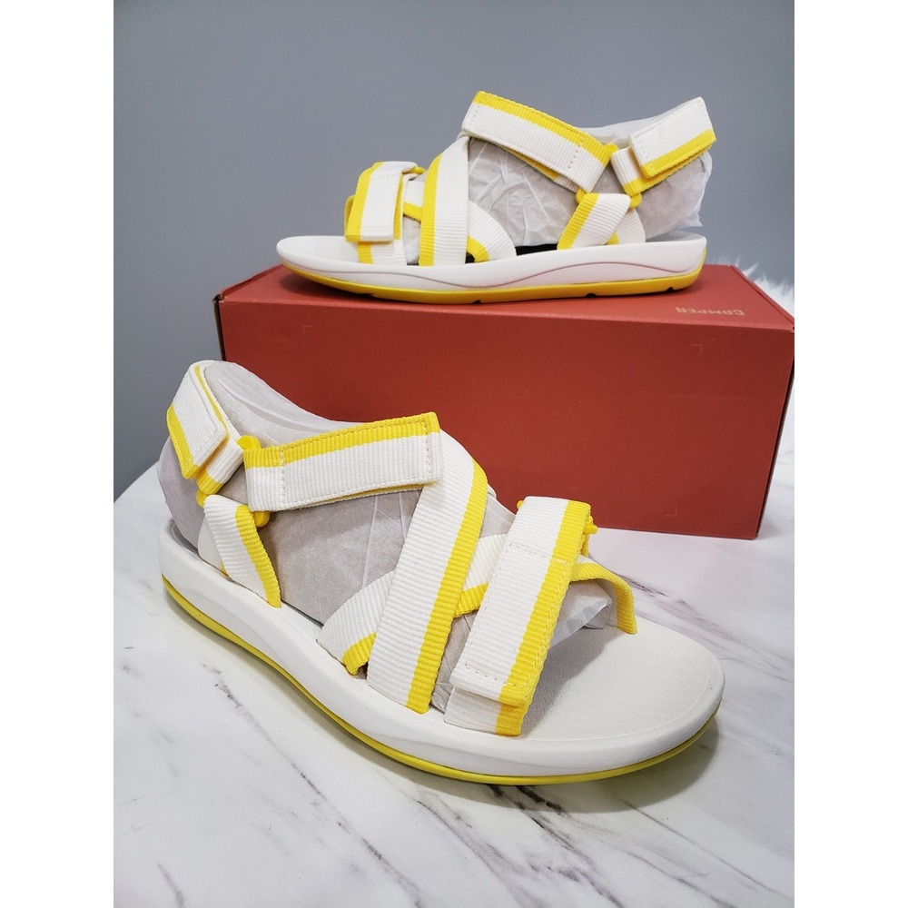 NEW SIZE 9 Camper Match Houston Webbing Sport Sandals White Ankle Strap